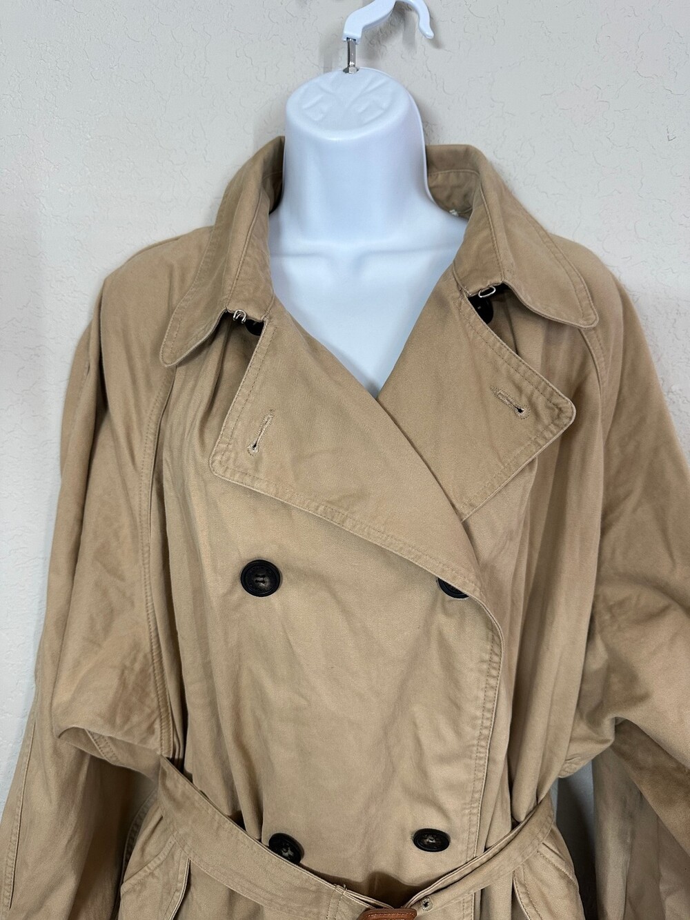 Isabel Marant Trench Coat Double-Breasted Belted Khaki Cotton Women's Size 38 - Picture 6 of 16